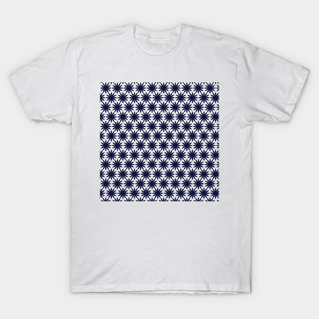 Navy blue floral all over pattern T-Shirt by SamridhiVerma18